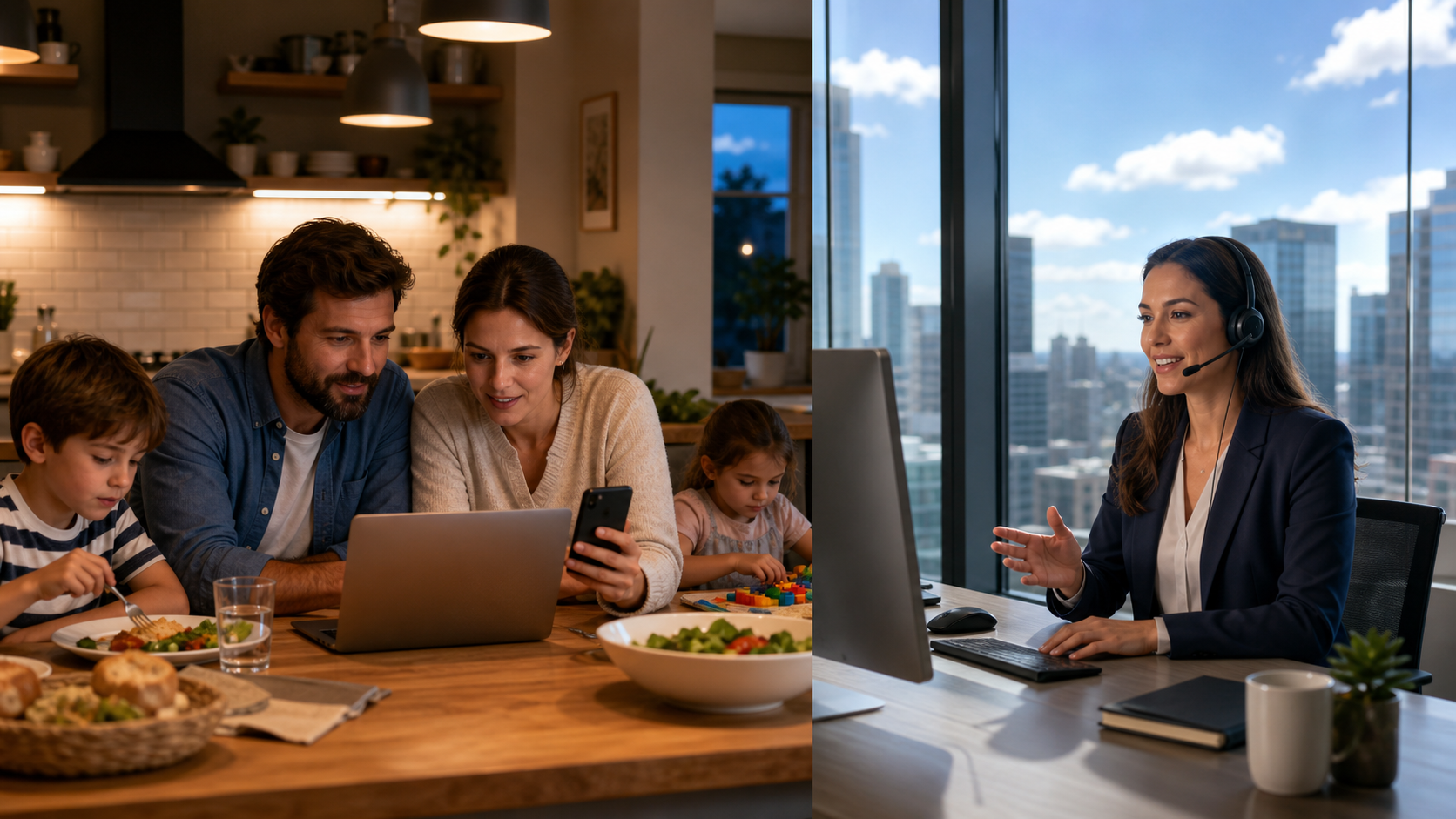 A family speaking with a life insurance advisor